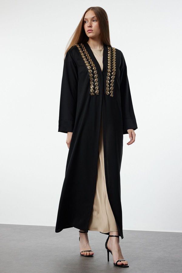 Trendyol Trendyol Black Stone Embroidered Woven Cap & Abaya & Abaya