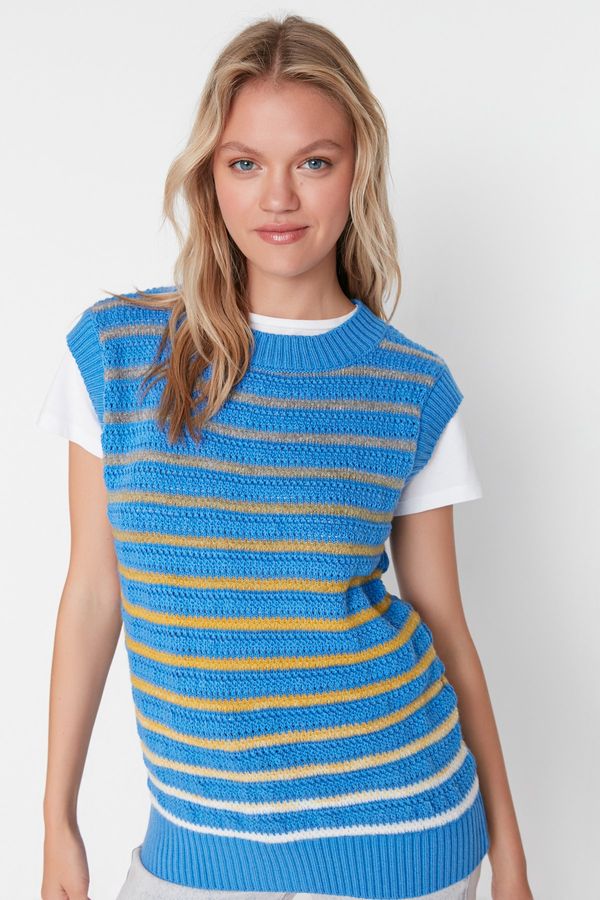 Trendyol Trendyol Blue Color Block Knitwear Sweater