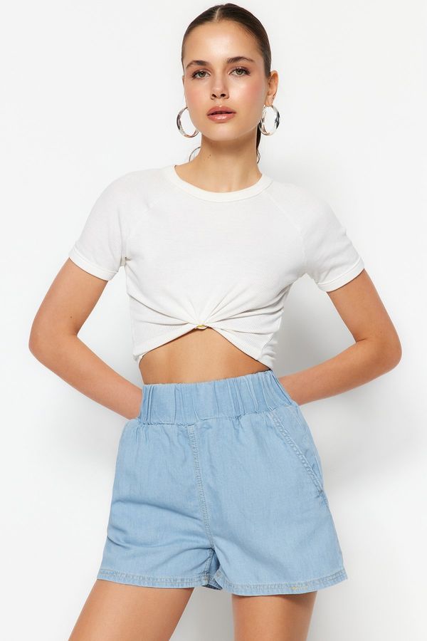 Trendyol Trendyol Blue Elastic Waist Denim Shorts