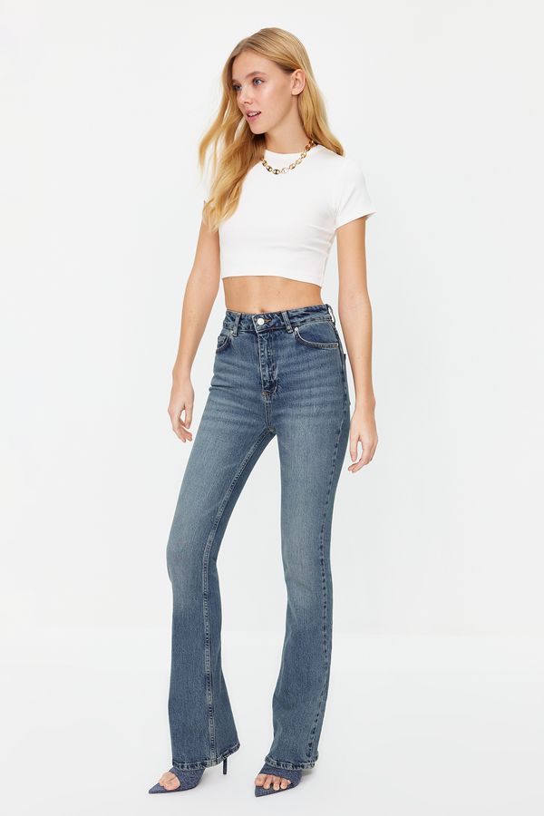 Trendyol Trendyol Blue High Waist Flare Jeans