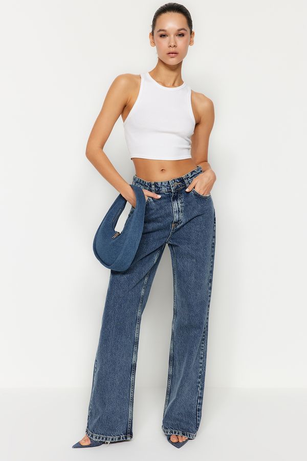 Trendyol Trendyol Blue High Waist Wide Leg Jeans