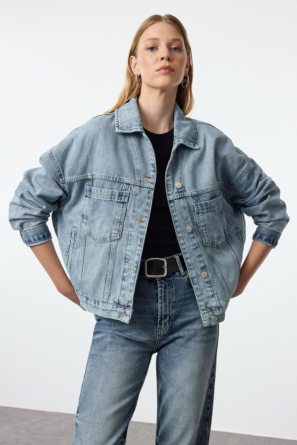 Trendyol Trendyol Blue Oversize Denim Jacket
