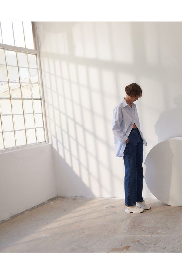 Trendyol Trendyol Blue По-устойчиви дънки с широк крак с висока талия 90