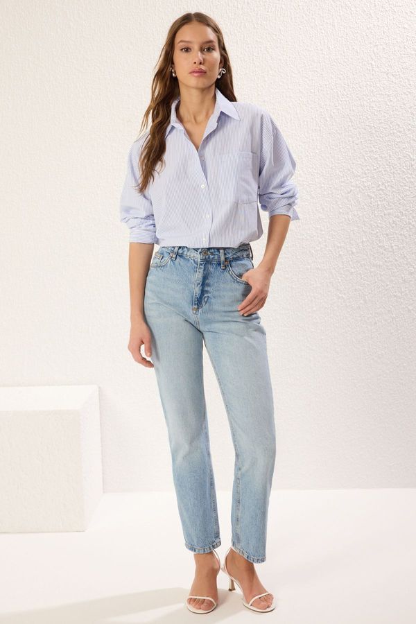 Trendyol Trendyol Blue*001 High Waist Straight Jeans