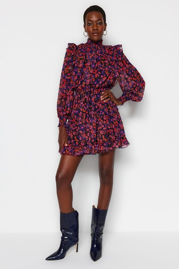 Trendyol Trendyol Brown Limited Edition Flounce Detailed Chiffon Woven Dress