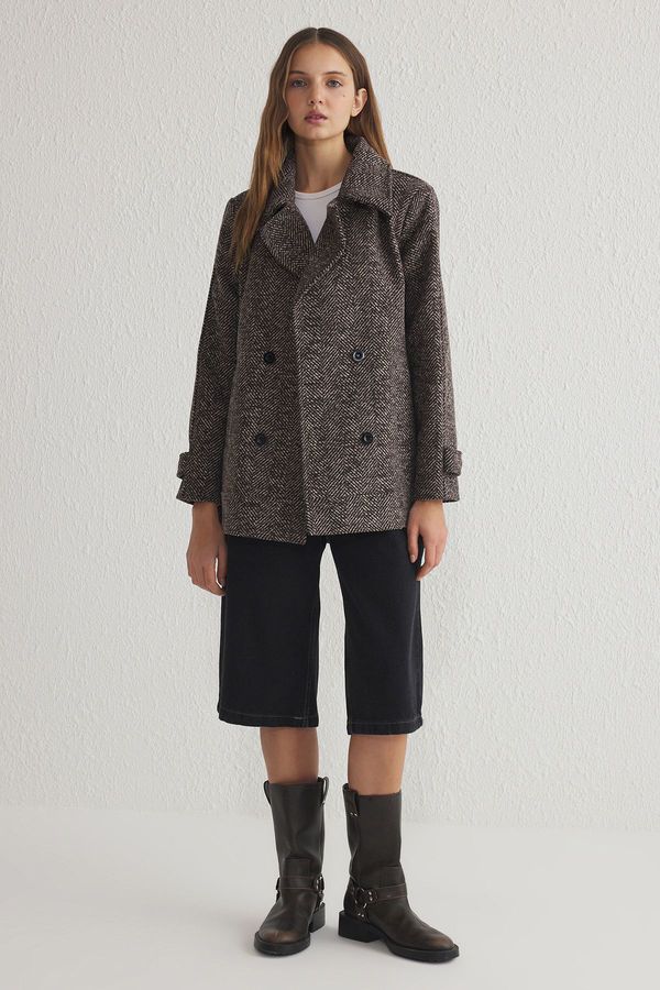 Trendyol Trendyol Brown Oversized Wide Cut Fleece Cashmere Coat