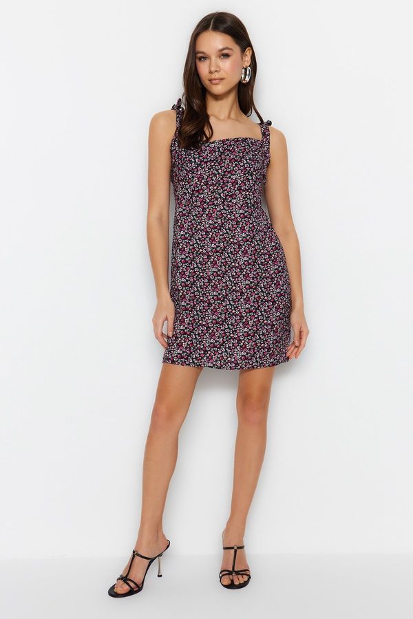 Trendyol Trendyol черен A-Line тъкани каишка тъкани рокля