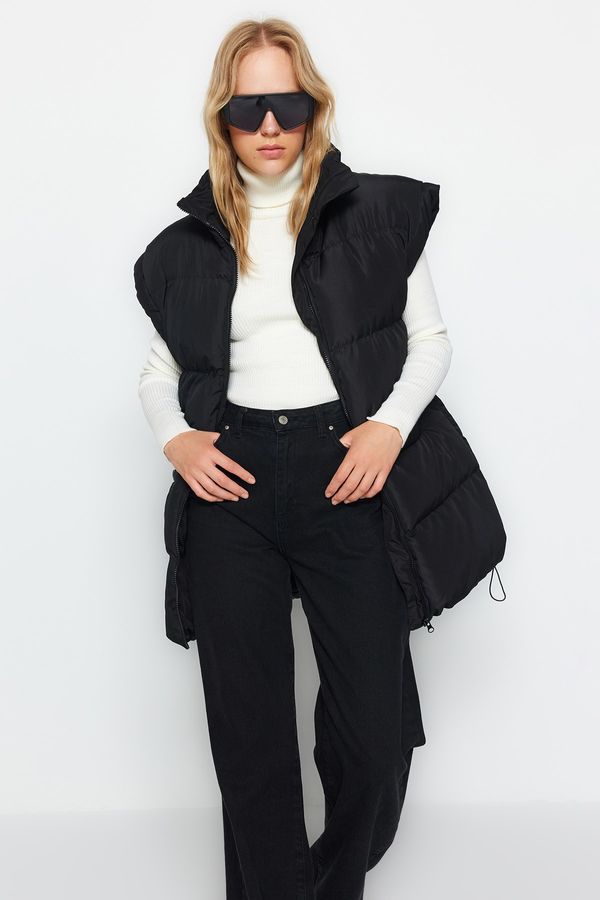 Trendyol Trendyol черен извънгабаритни рамото подробни вода репелент надуваеми жилетка