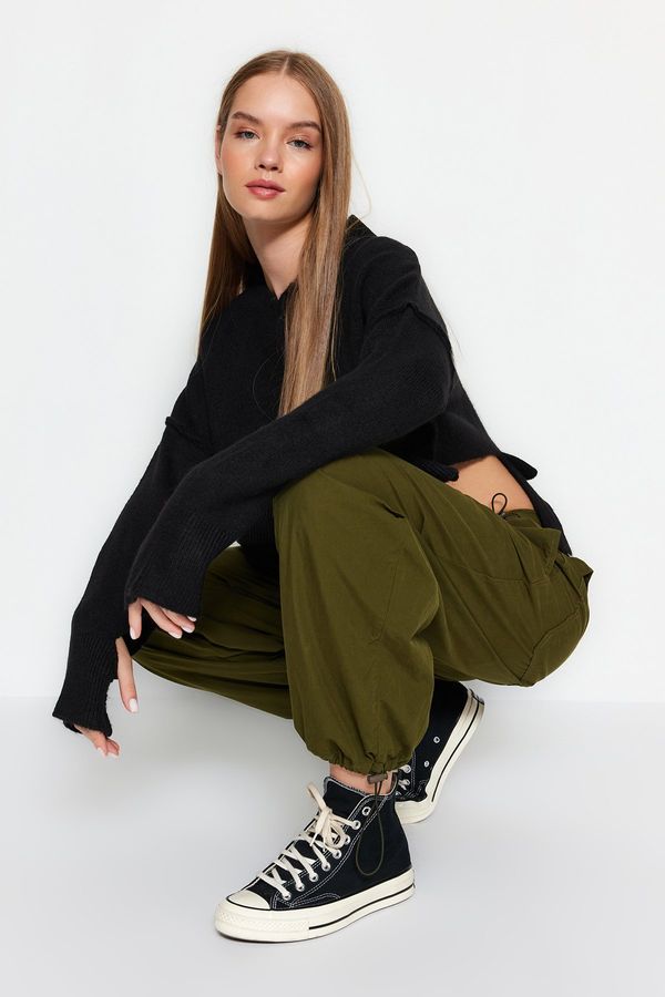 Trendyol Trendyol черен мек текстуриран трикотаж пуловер
