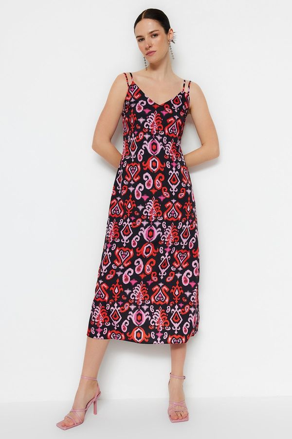 Trendyol Trendyol черен Midi тъкани шал модел тъкани рокля