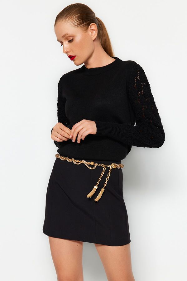 Trendyol Trendyol черен основен трикотаж пуловер