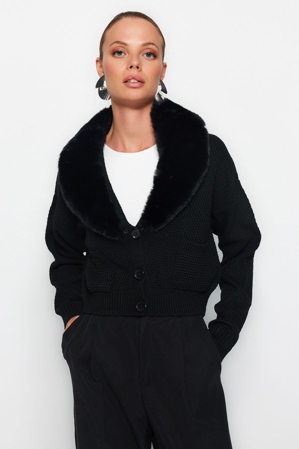 Trendyol Trendyol черна кроп трикотаж жилетка