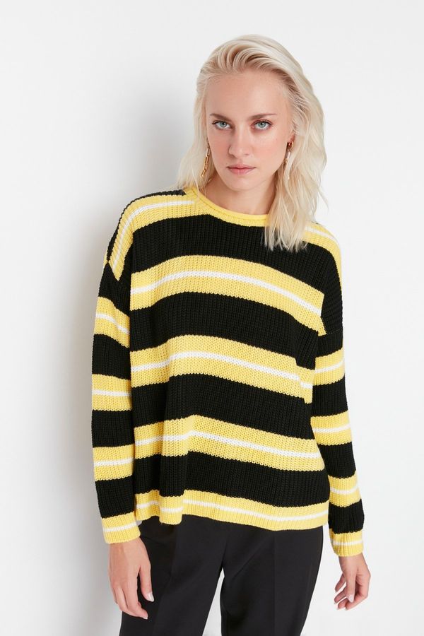 Trendyol Trendyol черна наденица яка извънгабаритни трикотаж пуловер