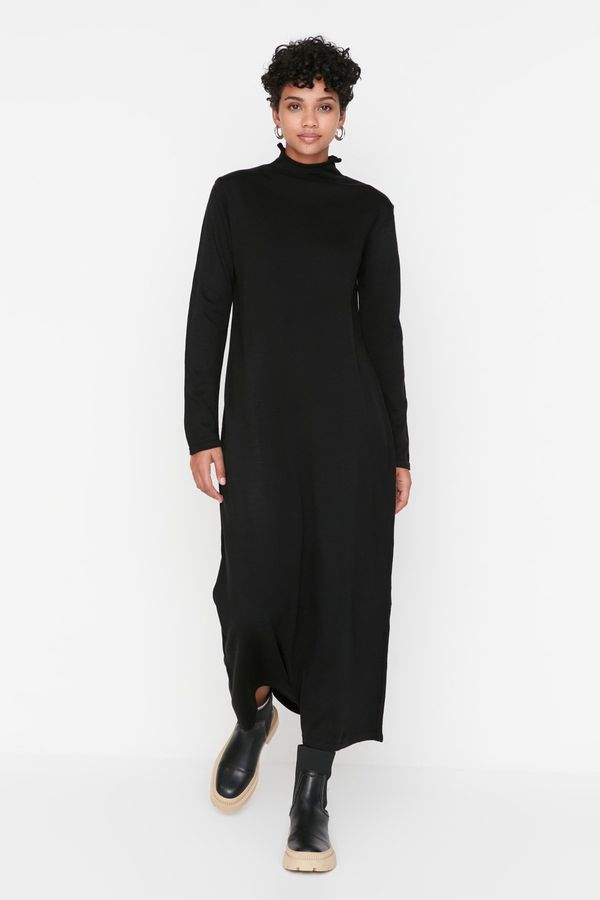 Trendyol Trendyol черна поло пуловер рокля