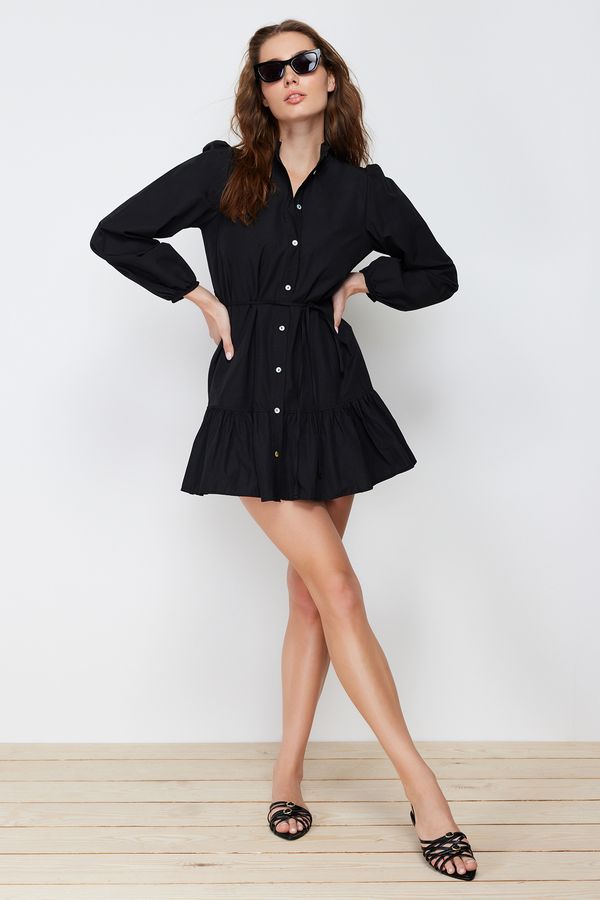 Trendyol Trendyol черна тъкана тъкана рокля