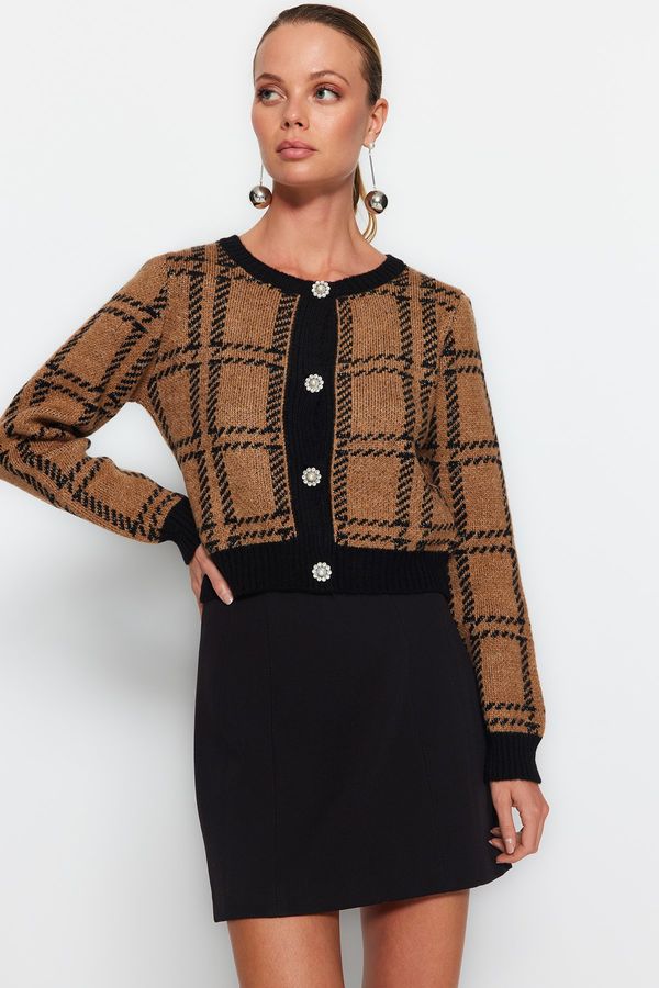 Trendyol Trendyol черни меки текстурирани аксесоари, блестяща трикотажна жилетка