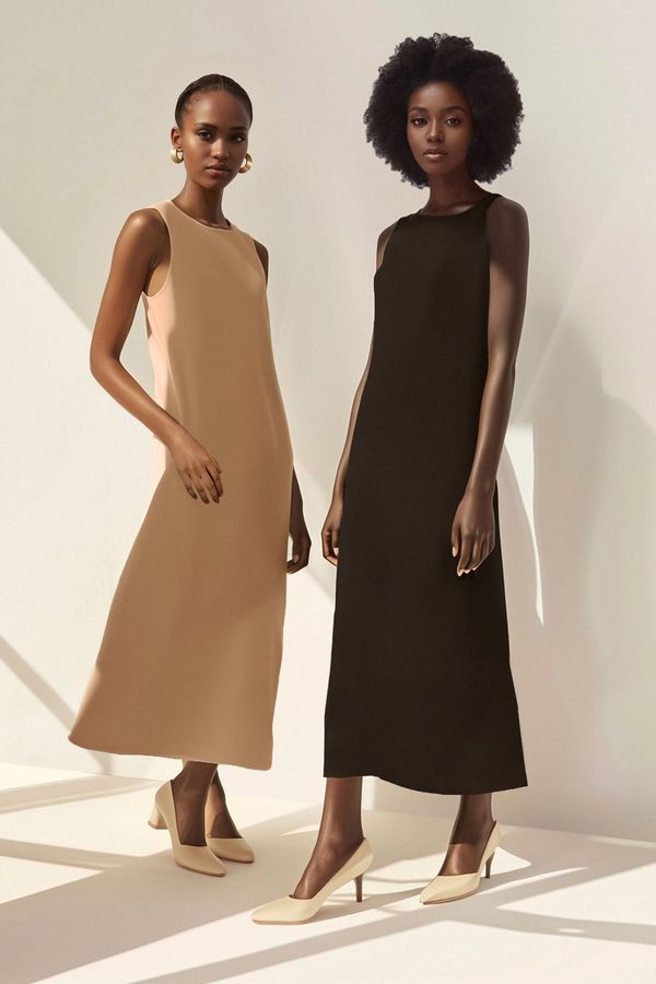 Trendyol Trendyol черно-бежово 2-пакет Aerobin бельо с тъкани подплата рокля