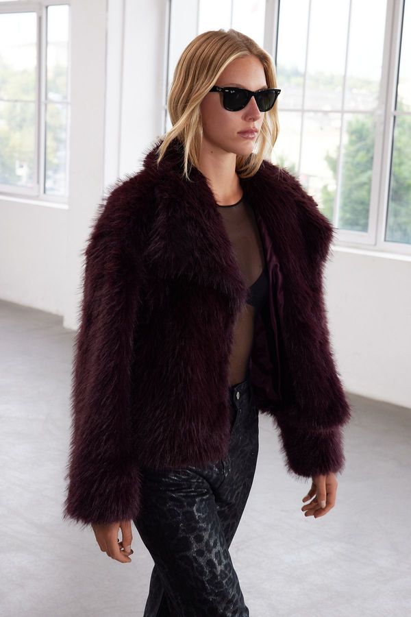 Trendyol Trendyol Claret Red Oversize Für Coat