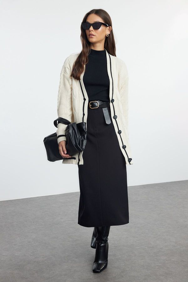 Trendyol Trendyol Cream Hair Knitted Knitwear Cardigan