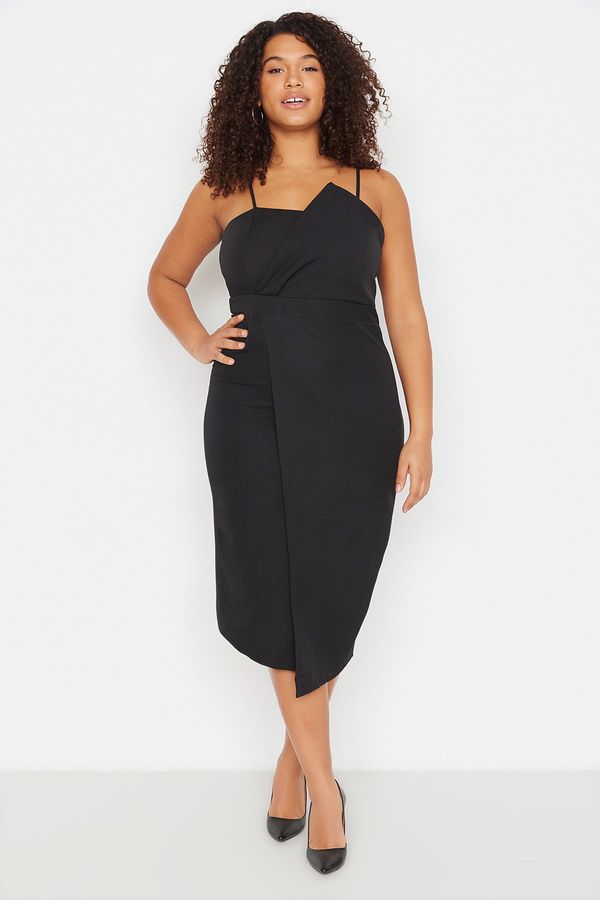 Trendyol Trendyol Curve Asymmetrical Black Knitted Dress