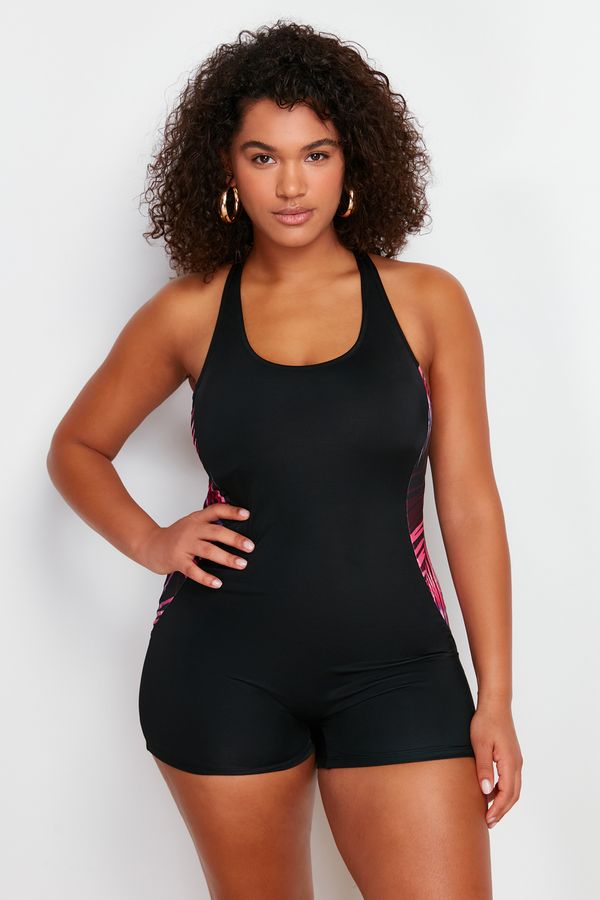 Trendyol Trendyol Curve Black Deep V Lifting Effect Swimsuit