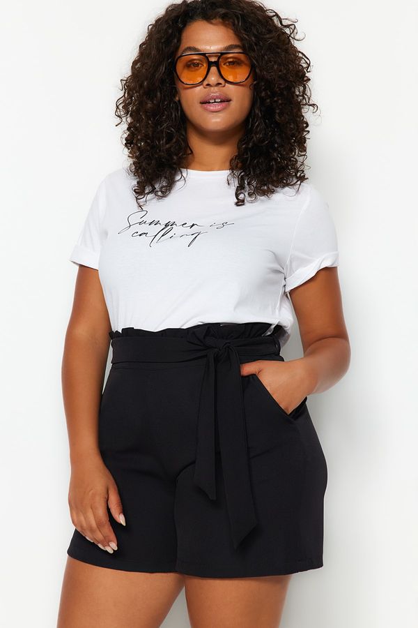 Trendyol Trendyol Curve Black Finike Carrot Woven Shorts & Bermuda