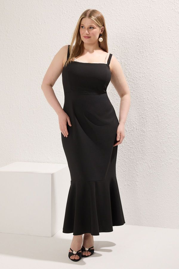 Trendyol Trendyol Curve Black Finike Woven Plus Size Dress