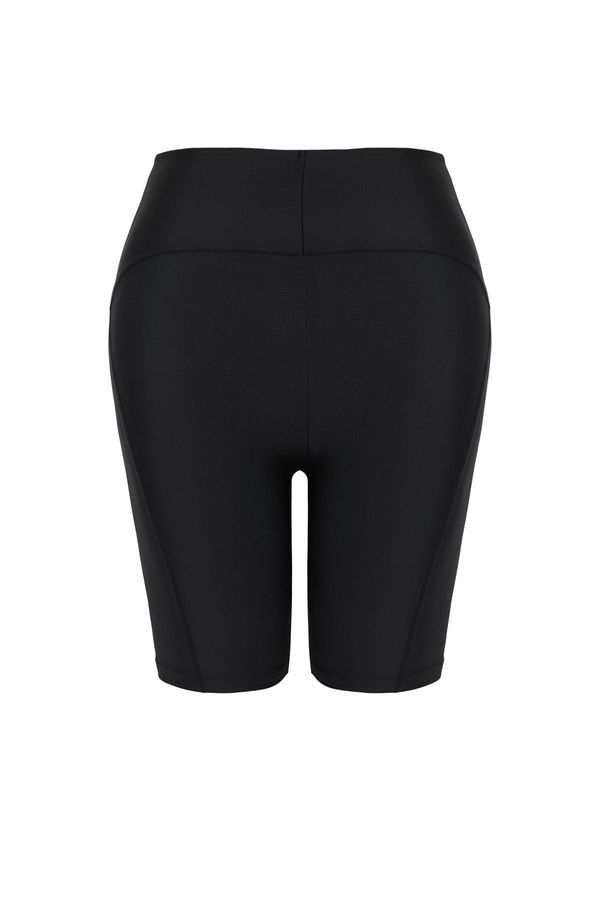 Trendyol Trendyol Curve Black High Waist Diver/Scuba Short Knitted Sports Leggings