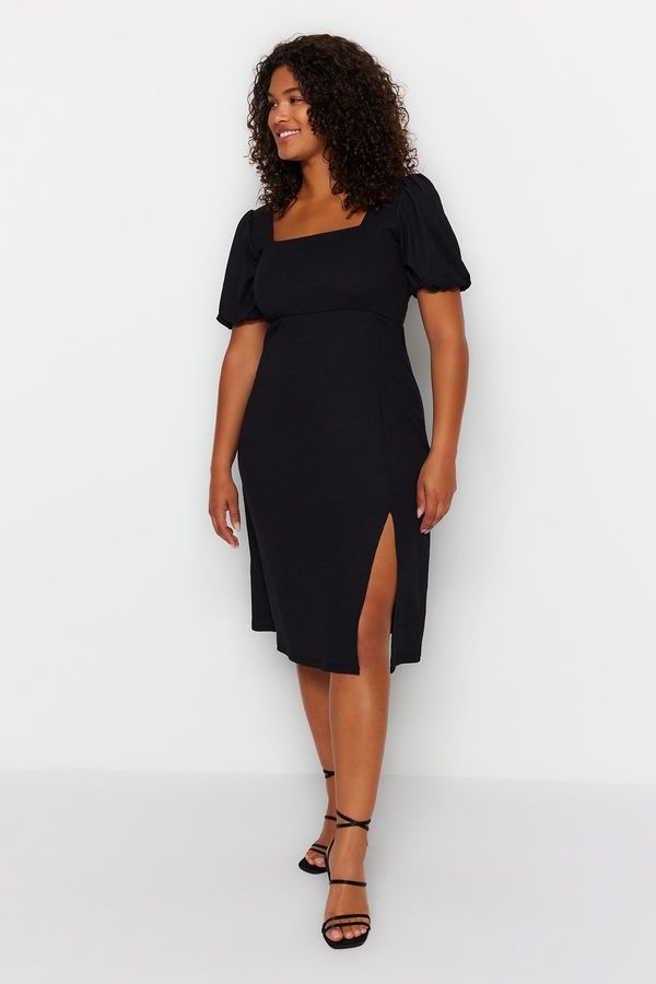 Trendyol Trendyol Curve Black Slit Knitted Dress