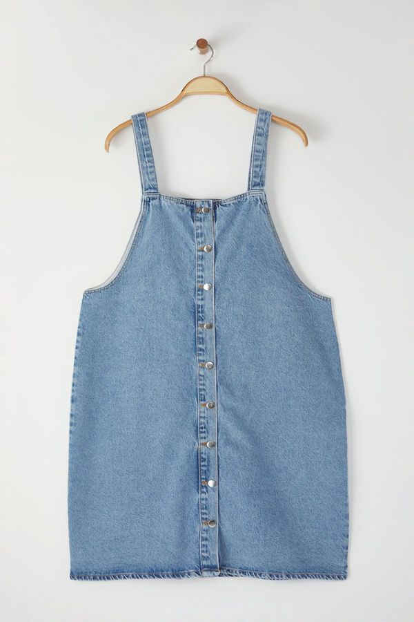 Trendyol Trendyol Curve Blue Rigid Denim Plus Size Dress