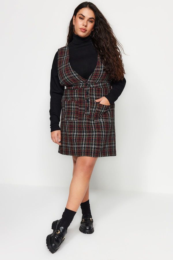 Trendyol Trendyol Curve Черна рокля от шенилна жилетка