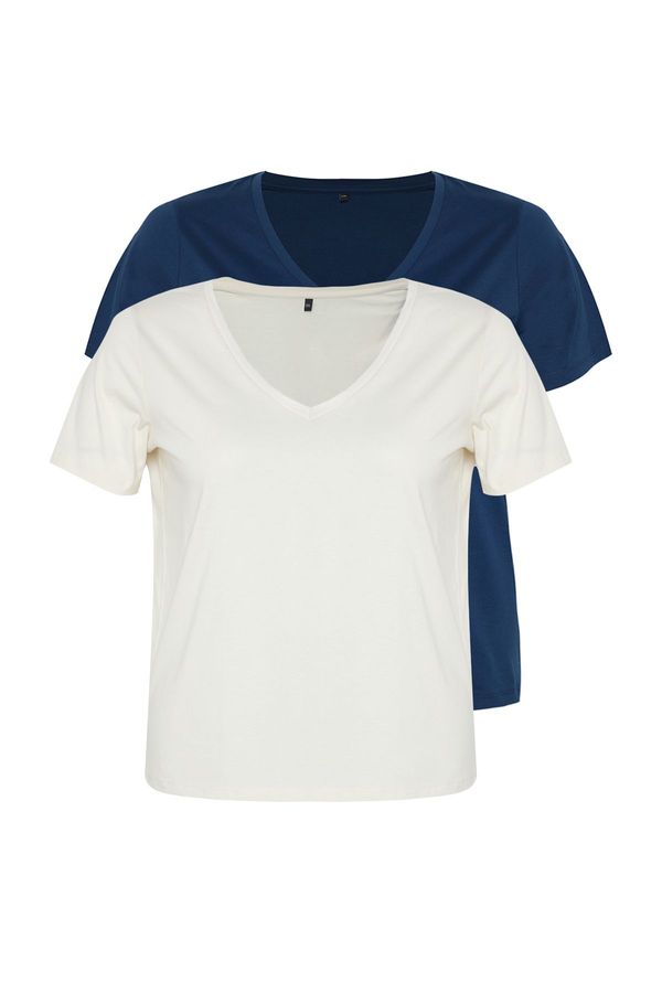 Trendyol Trendyol Curve Multicolored 2-Pack Basic Knitting T-shirt