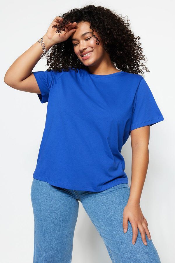 Trendyol Trendyol Curve Saks Basic Crew Neck Knitted T-Shirt