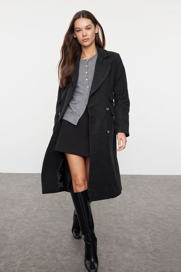 Trendyol Trendyol Dark Grey Regular Wool Coat