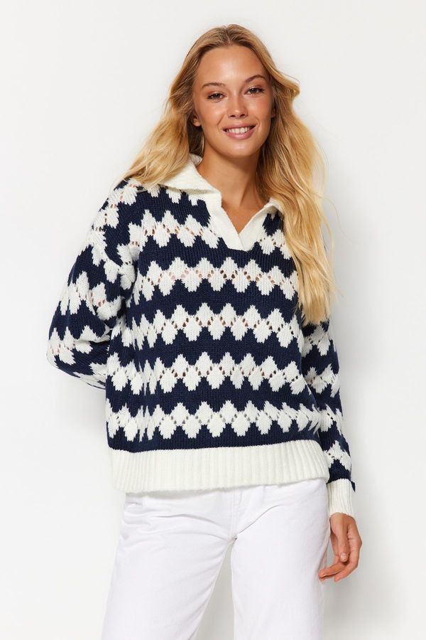 Trendyol Trendyol Ecru ажурна/перфориран трикотажен пуловер