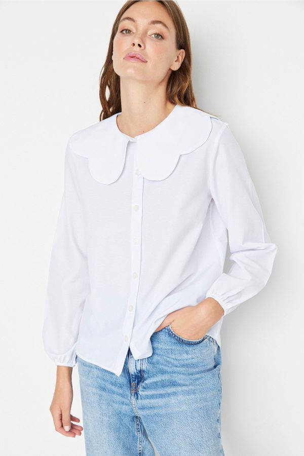 Trendyol Trendyol Ecru Collar Detailed Shirt
