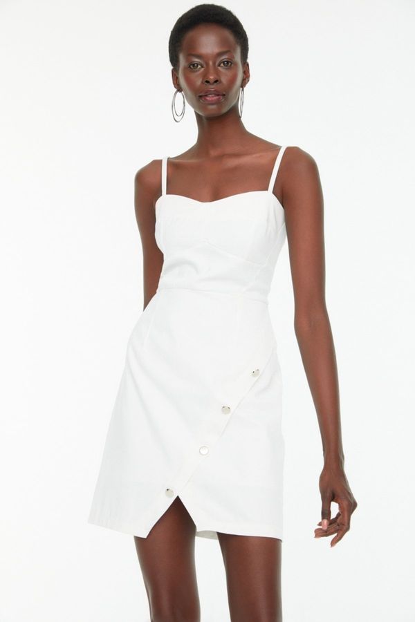 Trendyol Trendyol Ecru Dress with Straps and Buttons