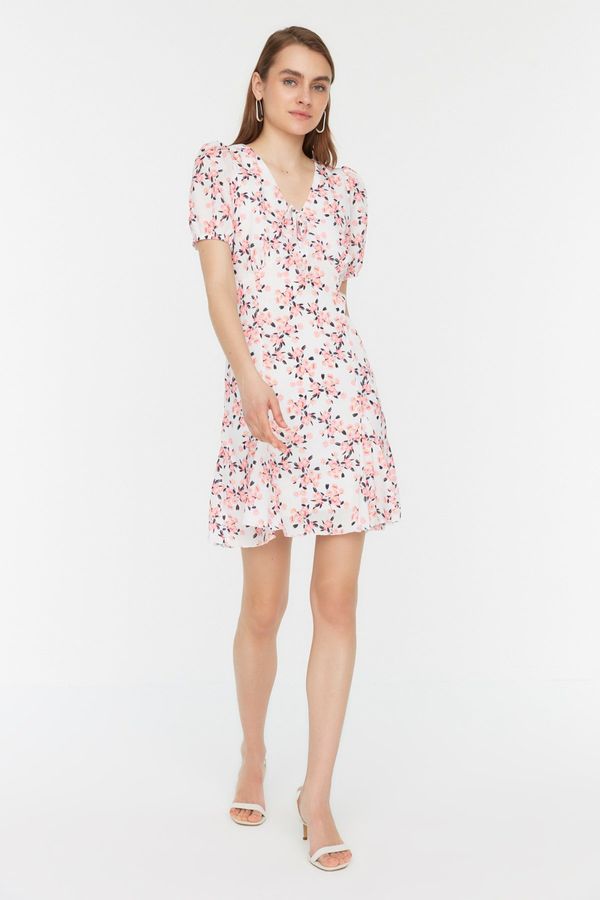 Trendyol Trendyol Ecru Floral Pattern Woven Dress