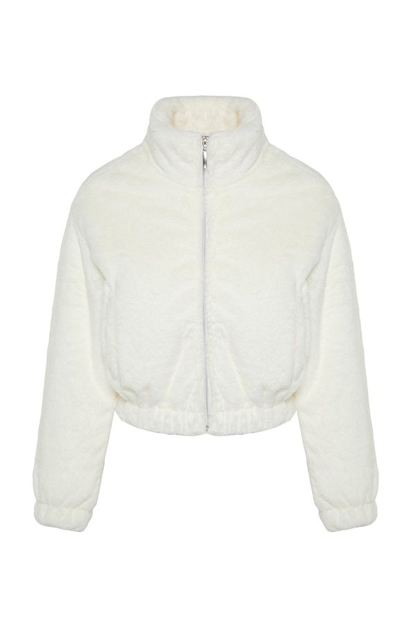 Trendyol Trendyol Ecru плюшено яке за изрязване