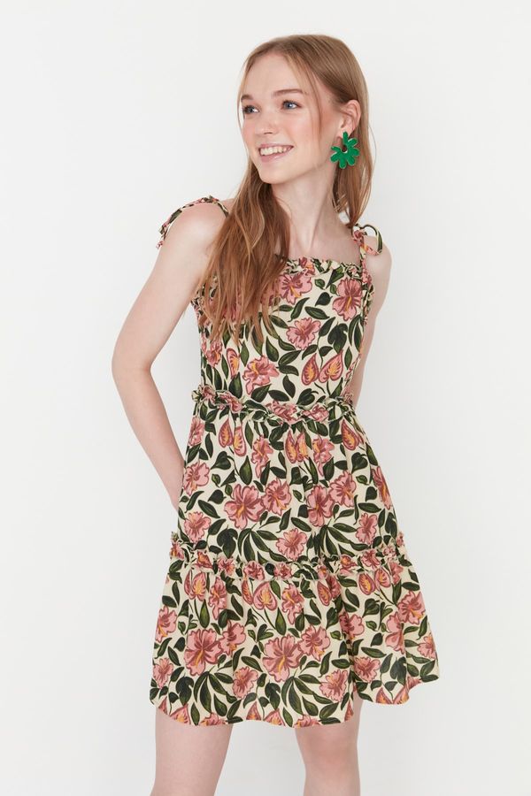 Trendyol Trendyol Ecru Rope Strap Woven Dress