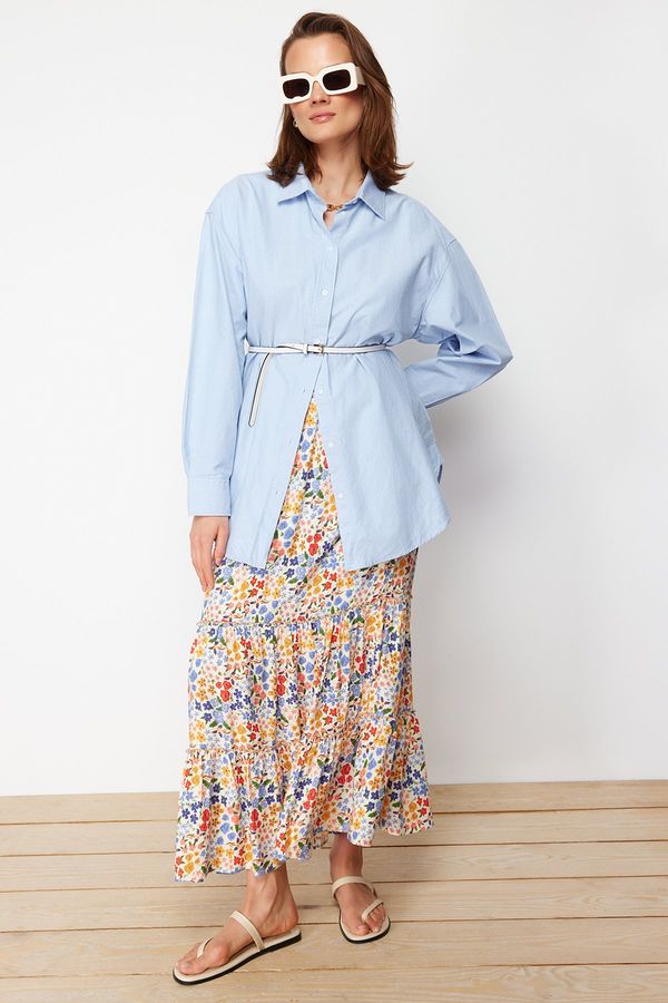 Trendyol Trendyol Floral Patterned Woven Skirt in Ecru