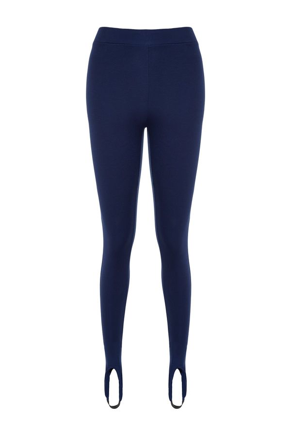 Trendyol Trendyol флот синьо висока талия Fuzo Interlock плетени клинове