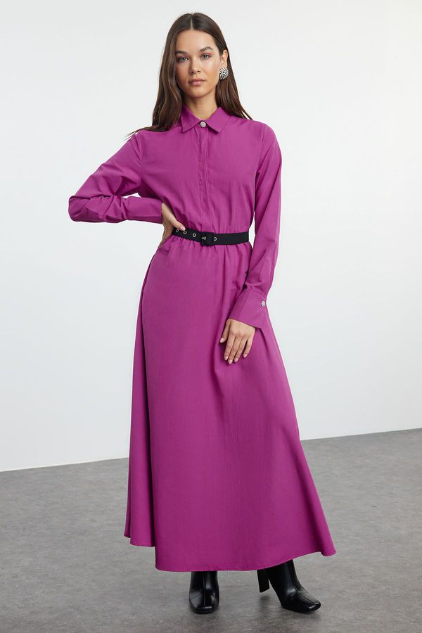 Trendyol Trendyol Fuchsia Belt Detailed Woven Dress