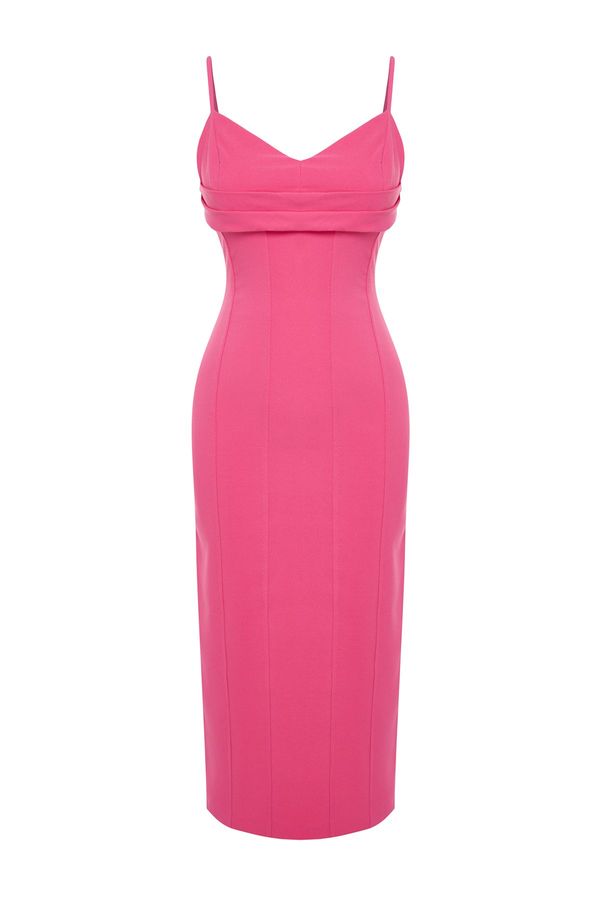Trendyol Trendyol Fuchsia Elegant Fitted Evening Dress
