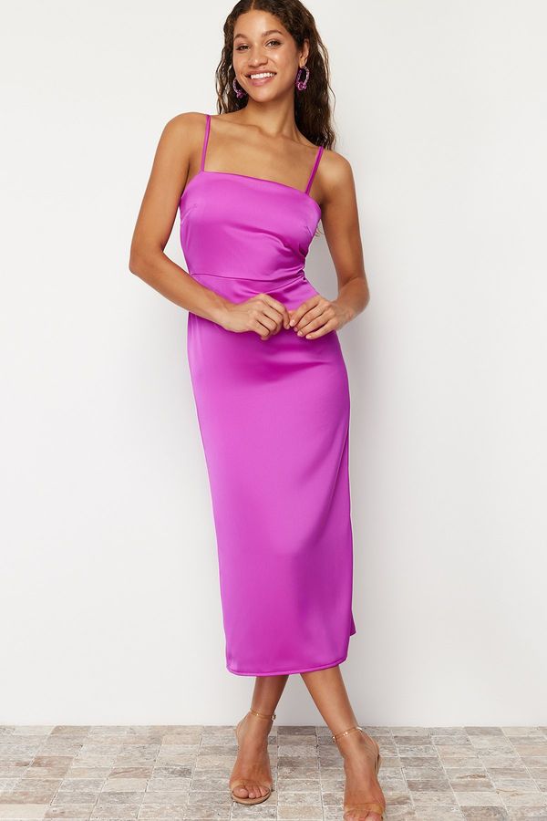Trendyol Trendyol Fuchsia Strappy Woven Satin Dress