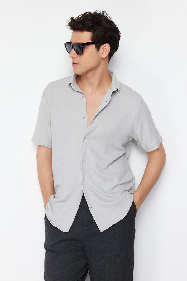 Trendyol Trendyol Gray Regular Fit Short Sleeve Shirt