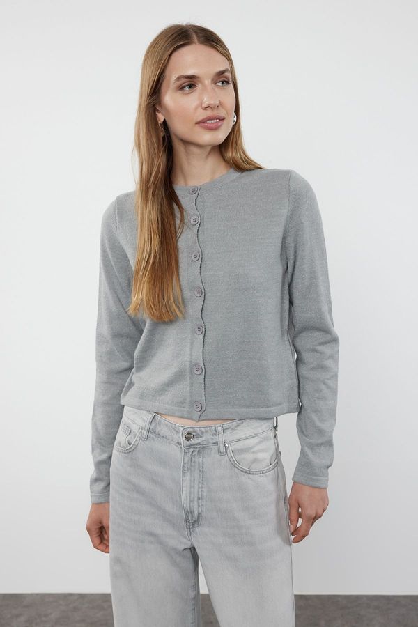 Trendyol Trendyol Gray Wool Knitwear Cardigan