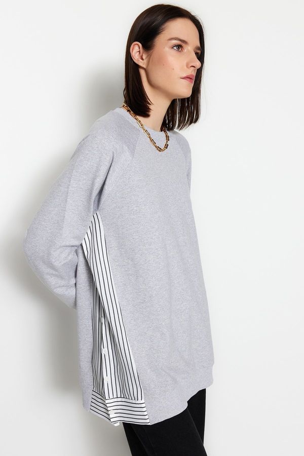 Trendyol Trendyol Gray Woven Pieced Knitted Tunic
