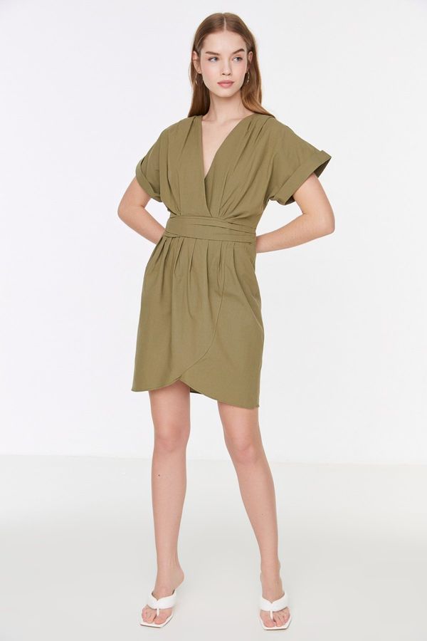 Trendyol Trendyol каки двуреден тъкани рокля