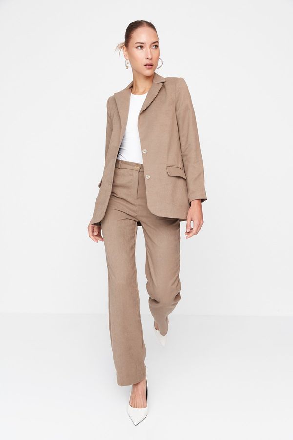 Trendyol Trendyol Каки висока талия тъкани панталони